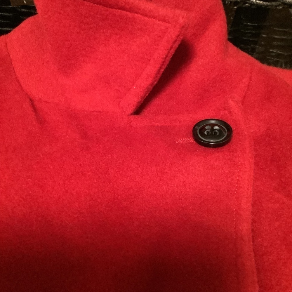 ST John’s Bay Women’s 3X red 70% wool 20% nylon 10% 18W cashmere red pea coat - Picture 9 of 11